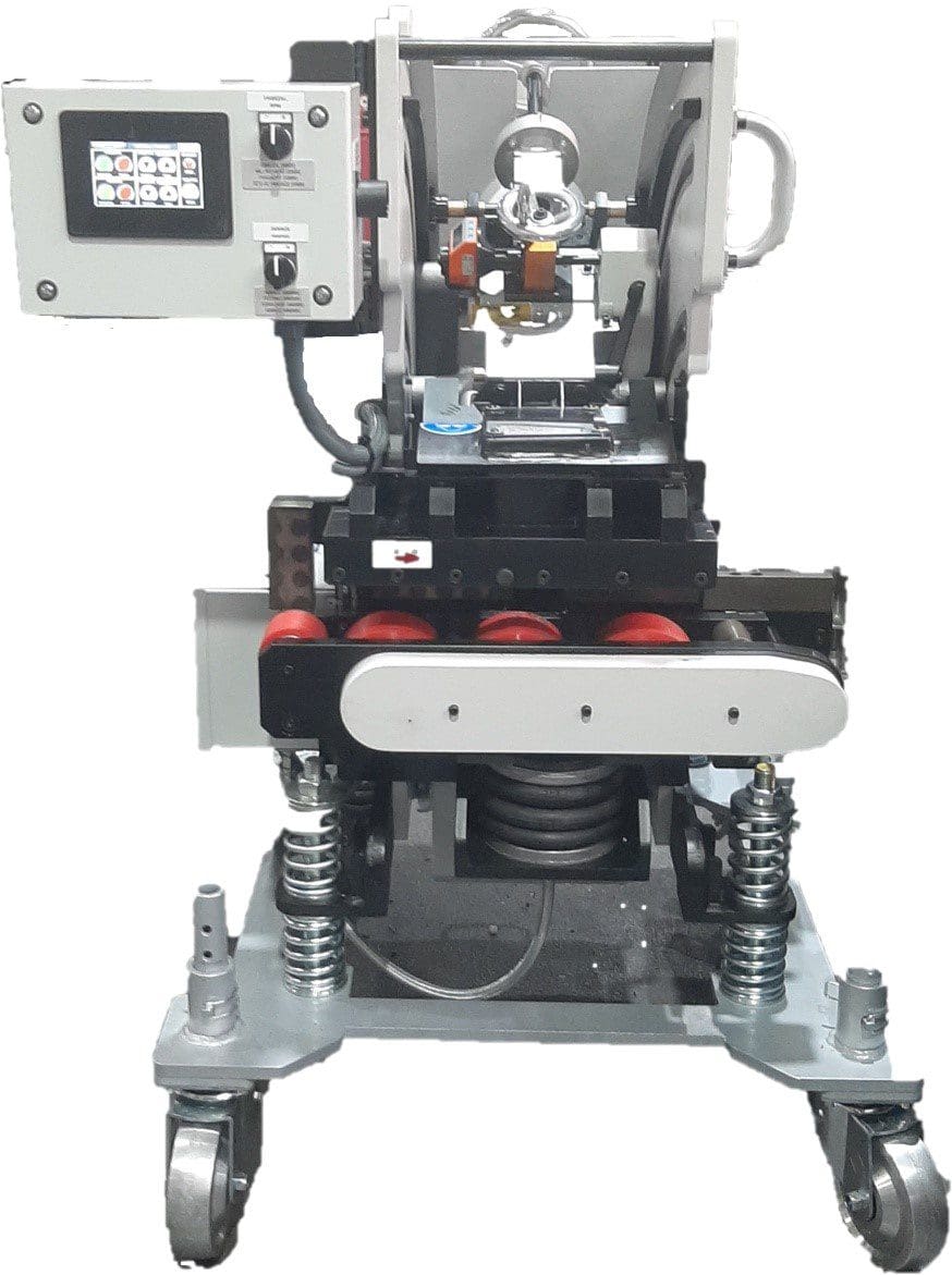 Cevisa Plaatkantenfrees machine CHP 30G, laskant afschuiningen van 15° tot 70° en plaatdiktes tot 50 mm. dik.